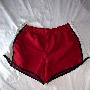Red sports shorts